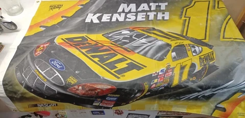 Matt Kenseth # 17 DEWALT Double SIDED 3' x 5' Dewalt FLAG ! Heavy thick Canvas Cover