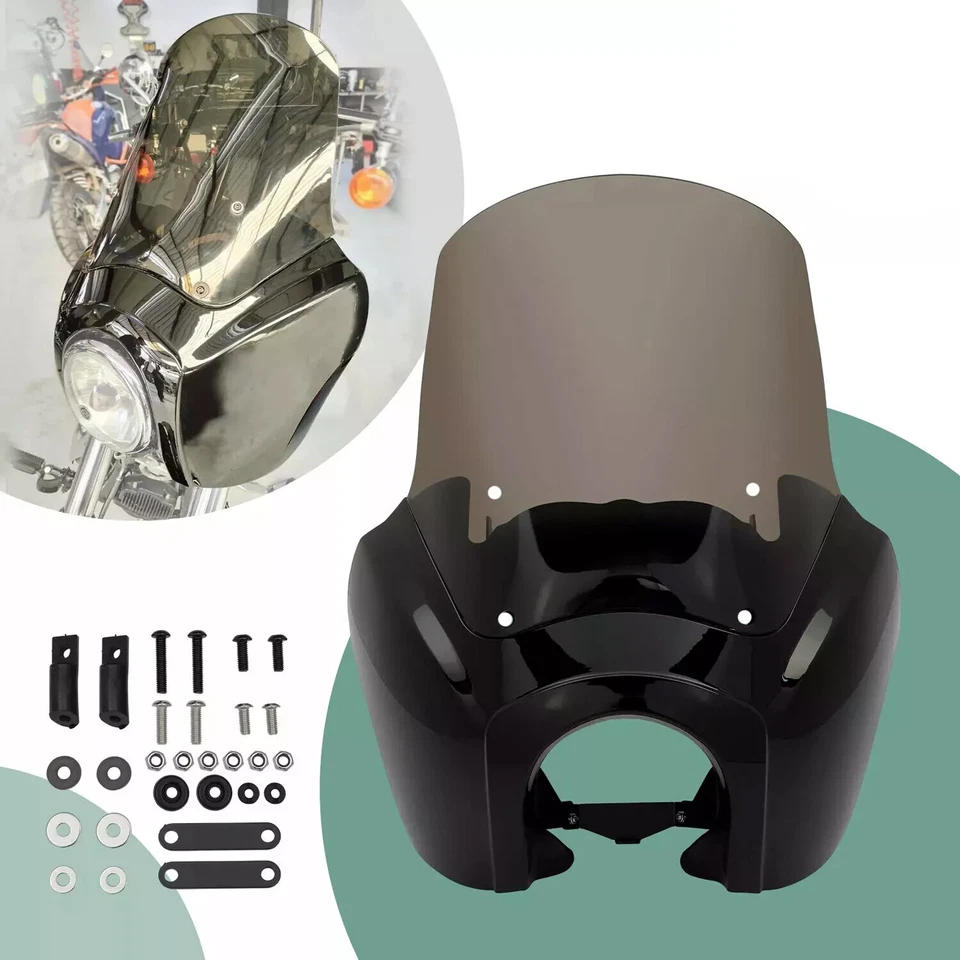 Carenado de faros delanteros parabrisas de 15"" para Harley Dyna Wide Super Glide T-Sport Foto 1 de 4