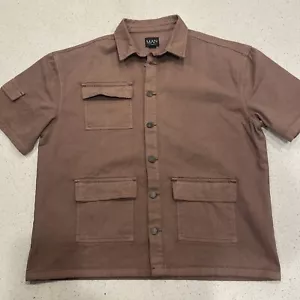 Boohoo Man Pink Denim Multi Pocket Medium Button Up Shirt - Picture 1 of 6