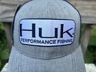 New Huk Performance Fishing Hat Mesh Snapback Trucker Grey Blue Gray Logo One Sz