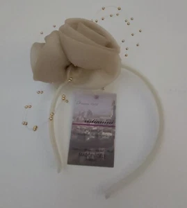 CERCHIETTO ACCONCIATURA ROSE BEIGE SETA MADE IN ITALY - Bild 1 von 2