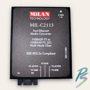 Milan Technology MIL-C2113US MEDIA CONVERTER 2 KM,100BASE-TX to 100BASE-FX - Picture 1 of 4