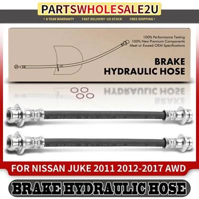 2x Rear Left & Right Inner Brake Hydraulic Hose for Nissan Juke 2011-2017 1.6L - Image 1 of 4