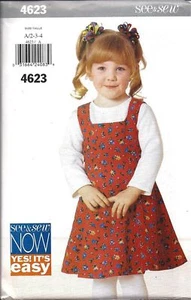 4623 UNCUT Butterick SEWING Pattern Girls Jumper Princess SEE & SEW Easy OOP FF - Picture 1 of 2