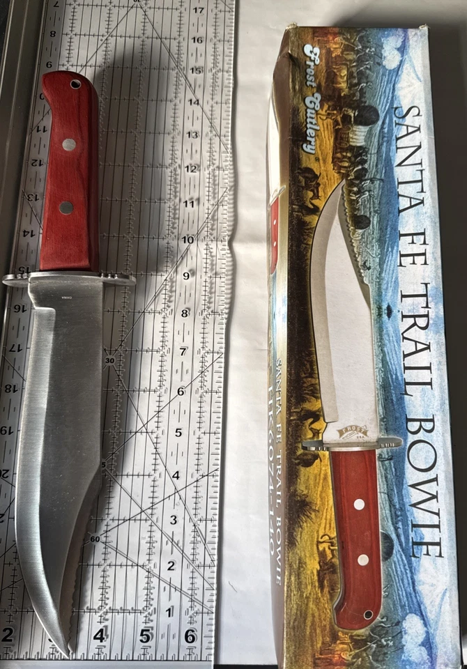 Santa Fe Trail Bowie Knife HK6074-140 with Leather Sheath New In Box - Image 1 of 4