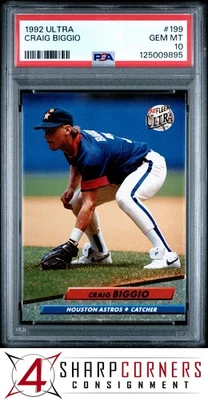 1992 ULTRA #199 CRAIG BIGGIO ASTROS HOF PSA 10 - Image 1 of 3