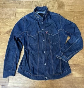 LEVIS Commuter Jeansjacke Druckknopf belüftet Kapuze Reißverschlusstaschen reflektierend Gr. XL - Bild 1 von 11