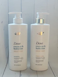 (Set of 2) Dove Coconut & Hydration Damage Therapy Shampoo and Conditioner, 18oz - Picture 1 of 2