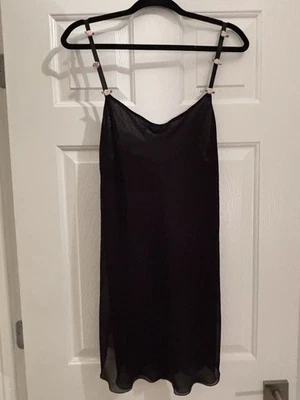 Camisón chemise vintage rosa aplique gasa negro - mediano Foto 1 de 4