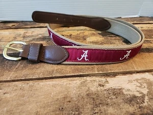 Alabama Roll Tide Mens Belt 40" Maroon Brass Belt Buckle Team Pride - Picture 1 of 9