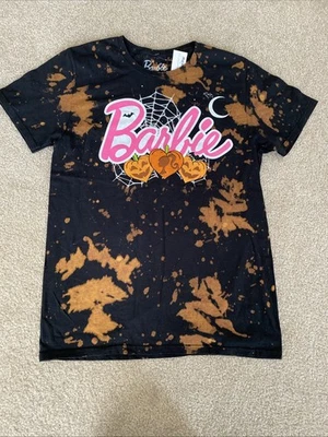 Barbie Espeluznante Temporada Tinte Blanqueador Mediana Camiseta Halloween Calabaza Murciélago Red Nueva con Etiquetas Foto 1 de 4