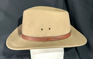Ducks Unlimited Fedora Hut 100% Wolle hellbraun mit dunkelbraunem Band Einheitsgröße - Bild 1 von 9