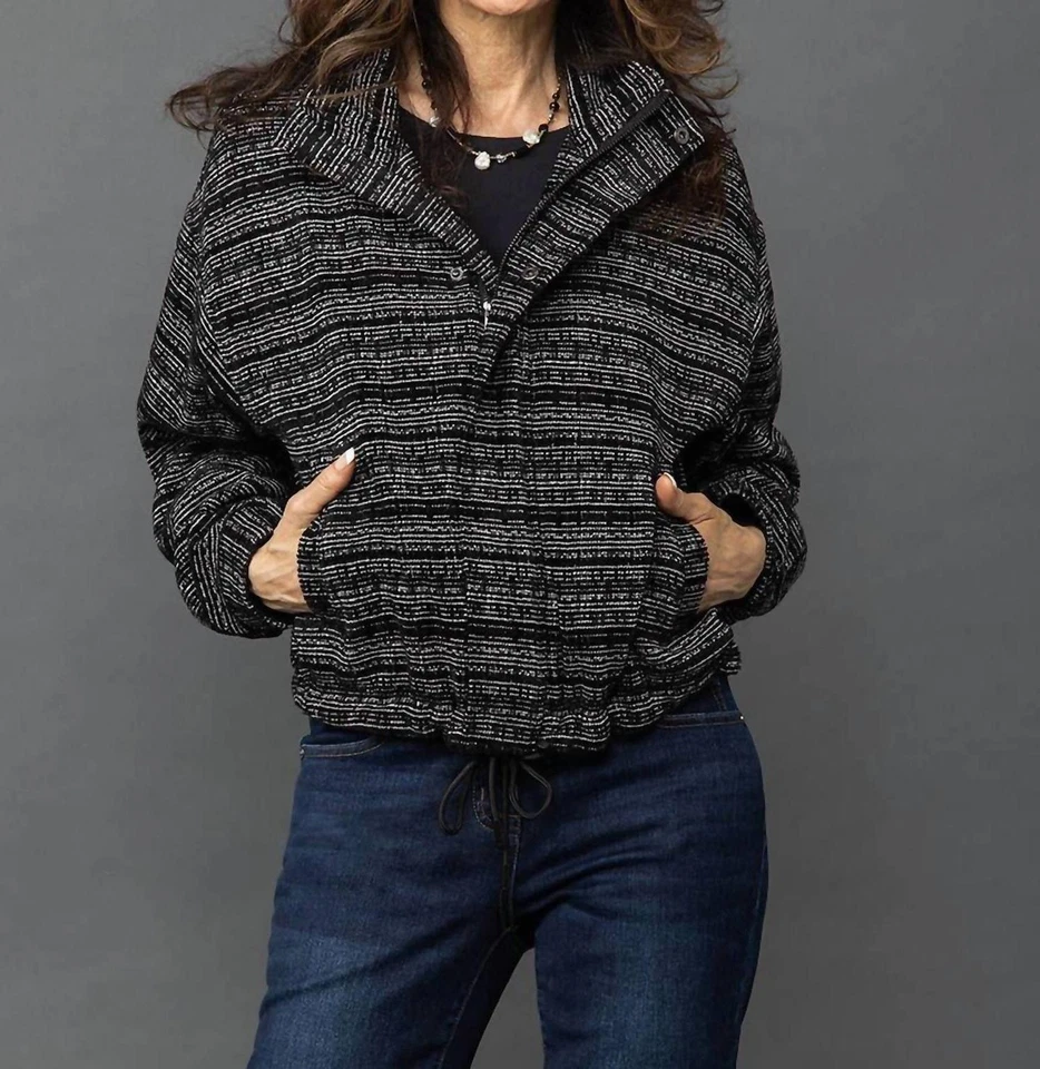 Tribal Yarn Dye Jacket Hot Black - Image 1 of 1