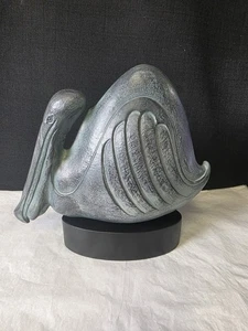 Signed Mike Bose Ceramic Raku Pottery Pelican Sculpture - Picture 1 of 14