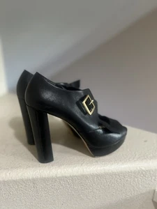 Michael Kors Grueso Plataforma Cuero Tacones Motociclista Gótico 10 Leer Descripción - Imagen 1 de 11