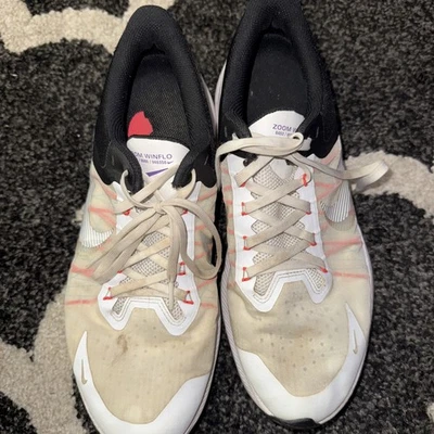 Nike Zoom Winflo 8 Hombre Talla 10 Blanco Tenis Zapatos para Correr Foto 1 de 4