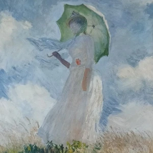 Litografia Claude Monet Donna Ombrello Stampa Impressionismo Ragazza asta Paesag - Foto 1 di 7