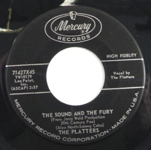 The Platters – The Sound And The Fury / Enchanted ~ 1959 Mercury 71427X45 - Picture 1 of 4