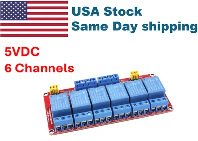 6 Channel 5V Relay Module 10A Relays for Arduino, Automation & IoT - Image 1 of 4