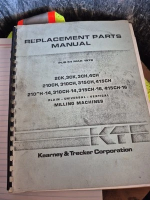 Kearney & Trecker Replacement Parts Manual  2CK, 3CK, 4CH, 210CH, 310CH, *121 - Image 1 of 4