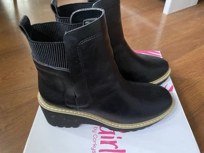 Botines Corkys Huey negros sin cordones - Talla 7 - Plataforma de goma gruesa Foto 1 de 4