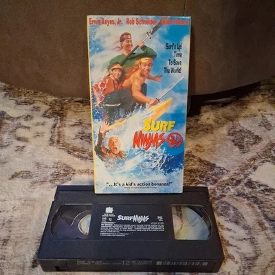 Surf Ninjas VHS 1993 Rob Schneider Leslie Nielsen Kids Comedy 90s Rare Mold Free - Image 1 of 2