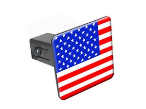 USA Flag - 1 1/4 inch (1.25") Trailer Hitch Cover Plug - Picture 1 of 1