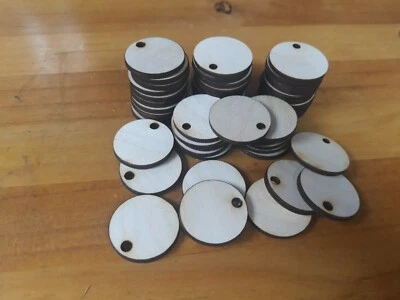 50x 30mm/3cm Wooden Circle Craft Shapes Wood DIY Decoration Disc Plaque  - Image 1 of 4