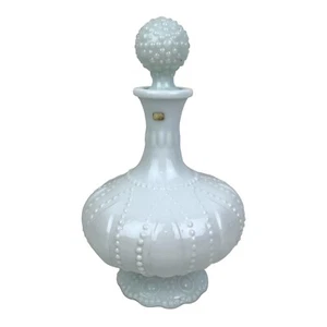 Rare Footed White Blueish Empoli Decanter Genie Bottle With Stopper - Picture 1 of 6