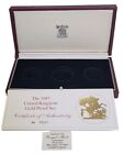  1987 Royal Mint Thee Coins Set Gold Proof Box and Coa (NO COINS)