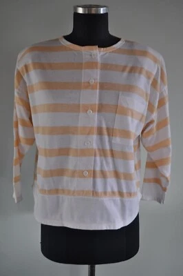 Almohadillas de hombro vintage Top para mujer Stefano melocotón y rayas blancas años 80 Foto 1 de 4