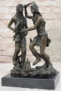 Native American Indian Dancers Rain Dance Bronze Sculpture Statue Original Art - Picture 1 of 10