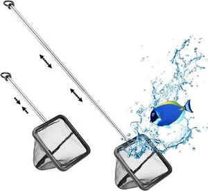 Net with Extendable Stainless Steel Long Handle, Fine Mesh for Fish Tank - Picture 1 of 6
