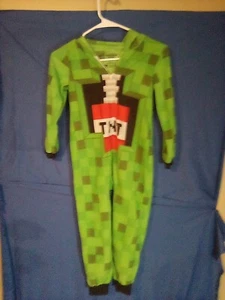 minecraft green pajamas Sz 6 To 7 Hoodie - Picture 1 of 7