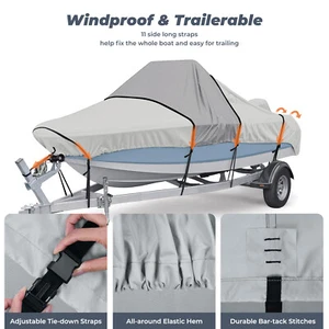 for Center Console 17'-19' Heavy Duty 1200D Boat Cover Waterproof Storage Cover - Picture 1 of 9
