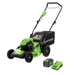 40V Akku Rasenmäher 46cm Greenworks GD40LM46HPK4, mit 4Ah Batterie und Ladegerät - Bild 1 von 13