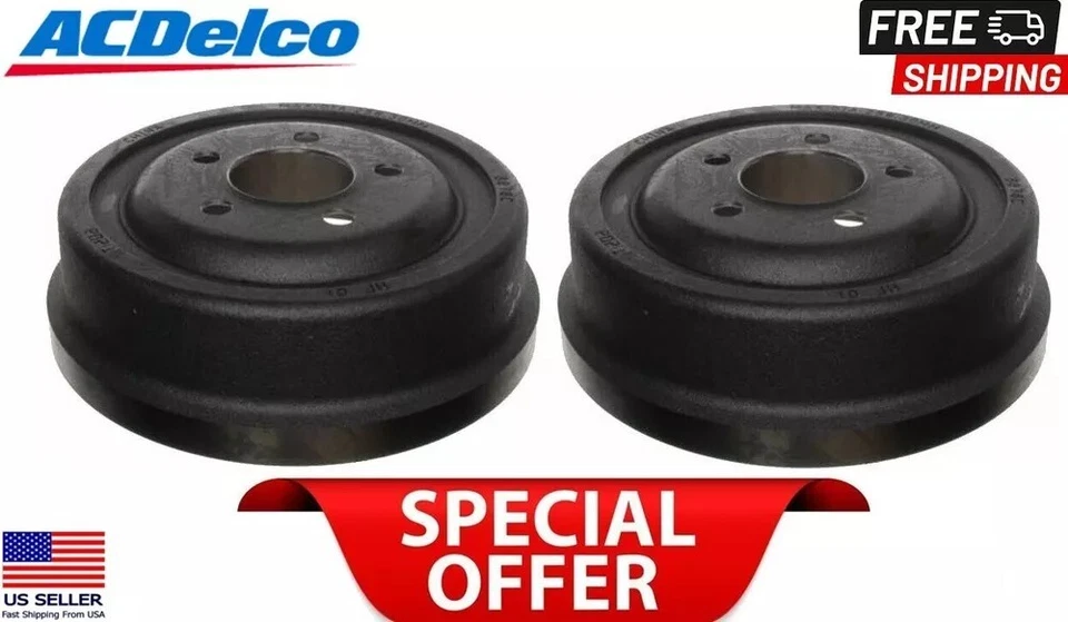 New 2 Rear Brake Drums OEM AcDelco 5 Lug for Chrysler Dodge Plymouth 10" Brakes - Image 1 of 4