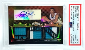 PSA 8 /5 Chris Paul Auto Patch Pop 1 2007-08 Topps Triple Threads Autograph - Picture 1 of 4
