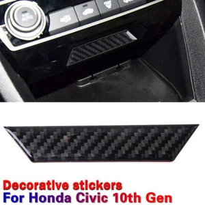 Carbon Fiber Console Storage Box Trim Sticker For Honda Civic 10th Gen 2016-20 ` - Picture 1 of 7