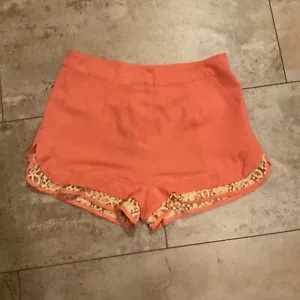Umgee pantaloncino donna taglia S arancione pesca chiaro dettagli pizzo tasche leggero - Foto 1 di 8