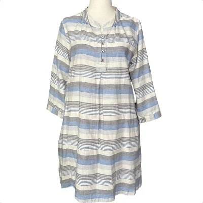 Vestido Camisa Atelier Equal Algodón Lagenlook Japón Sin Etiqueta Talla Rayas Multicolor Foto 1 de 4