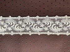 Antique French Edwardian Lace Insertion - Tulle embroidered - 295cm by 4cm