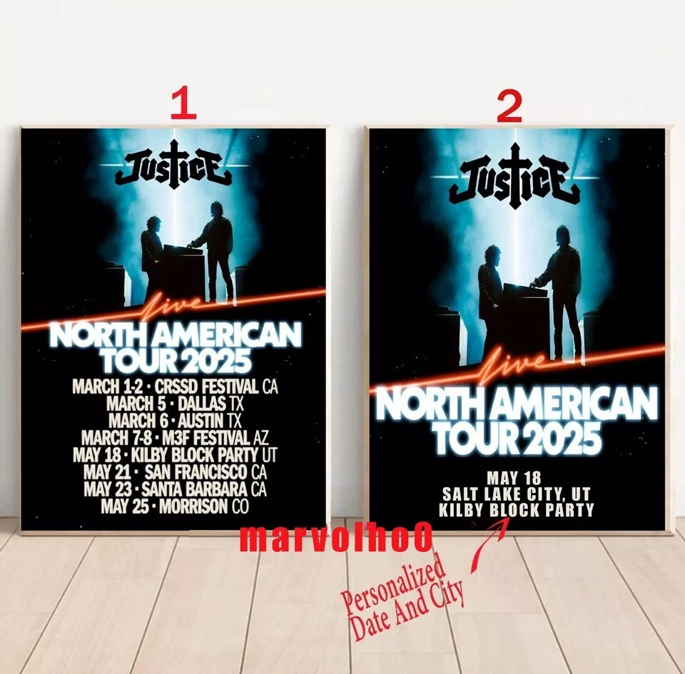 HOME DECOR Custom Justice 2025 North American Tour Poster