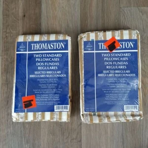 Vintage Thomaston mehrfarbig gestreift 2 Standard Kissenbezüge 2 Packungen Made in USA - Bild 1 von 4