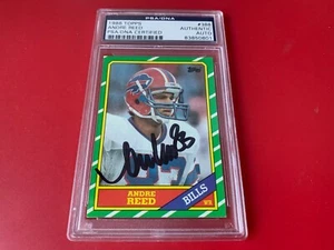 Tarjeta de novato Andre Reed Bills HOF 1986 Topps firmada automática PSA/ADN losada - Imagen 1 de 2