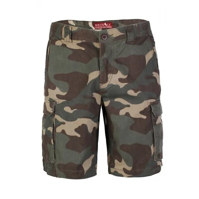 Mens Camouflage Cargo Combat Shorts Army Work Casual Cotton Chino Half Pant Camo - Image 1 of 4