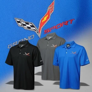 Camisa polo Nike Dri-Fit 2017-2019 Corvette C7 para hombre con logotipo Grand Sport - Imagen 1 de 10