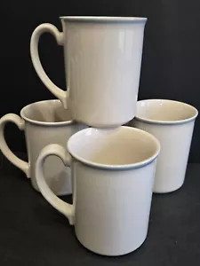 Corning Beige Set di 4 Tazze da Tè Caffè con Bordo Blu/Grigio Manico - Foto 1 di 10