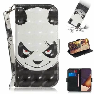 3D Cat Panda Dog Flower Wallet Phone Case For Samsung S8 S9 S10 S20 S21 S22 S23 - Picture 1 of 49