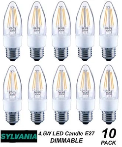 10 x LED 4W DIMMABLE Vintage Candle Filament Light Globes Bulbs E27 Screw - Picture 1 of 4